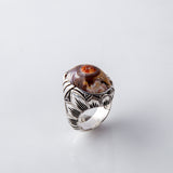 Indian bafori Solimani Agate Ring special center eye color