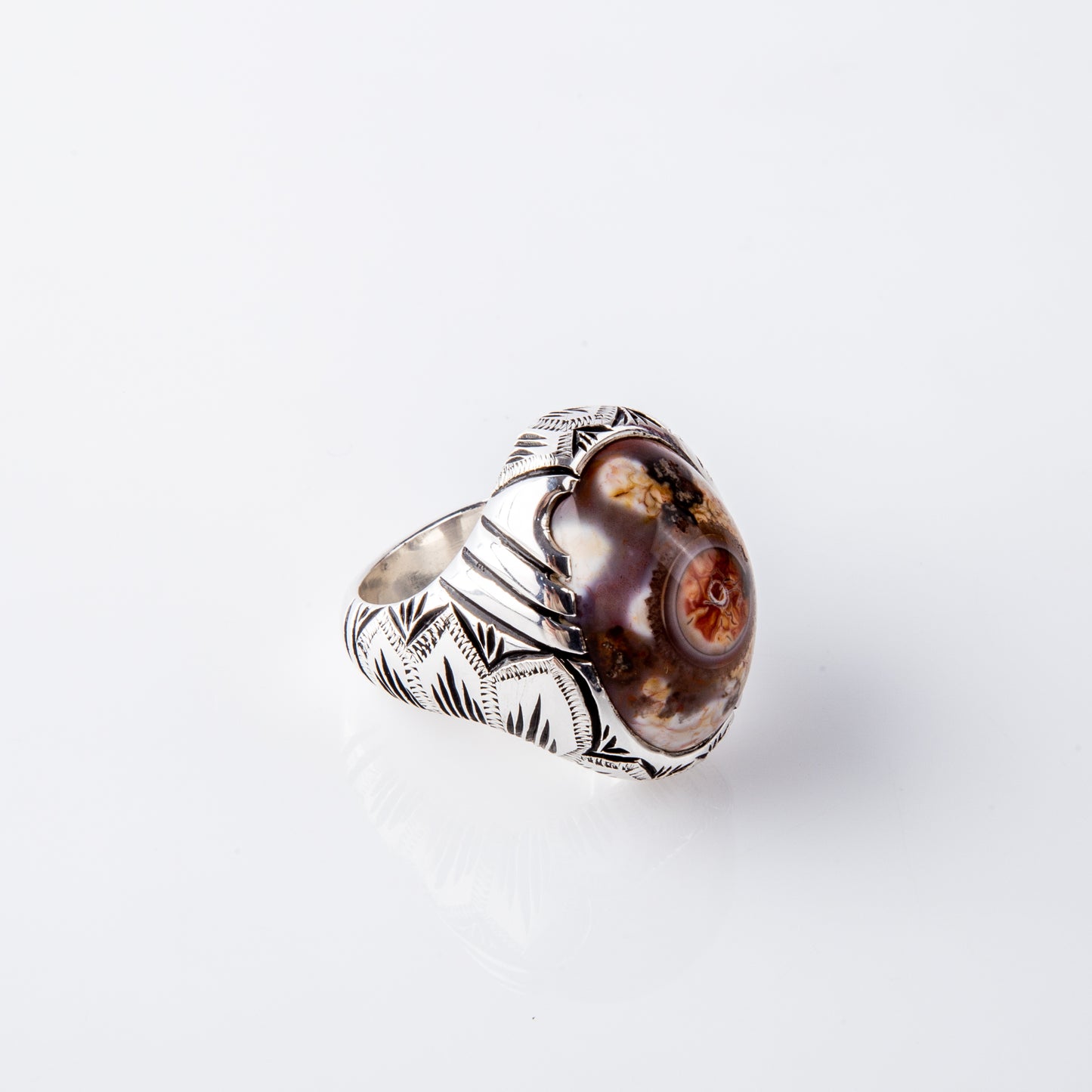 Indian bafori Solimani Agate Ring special center eye color