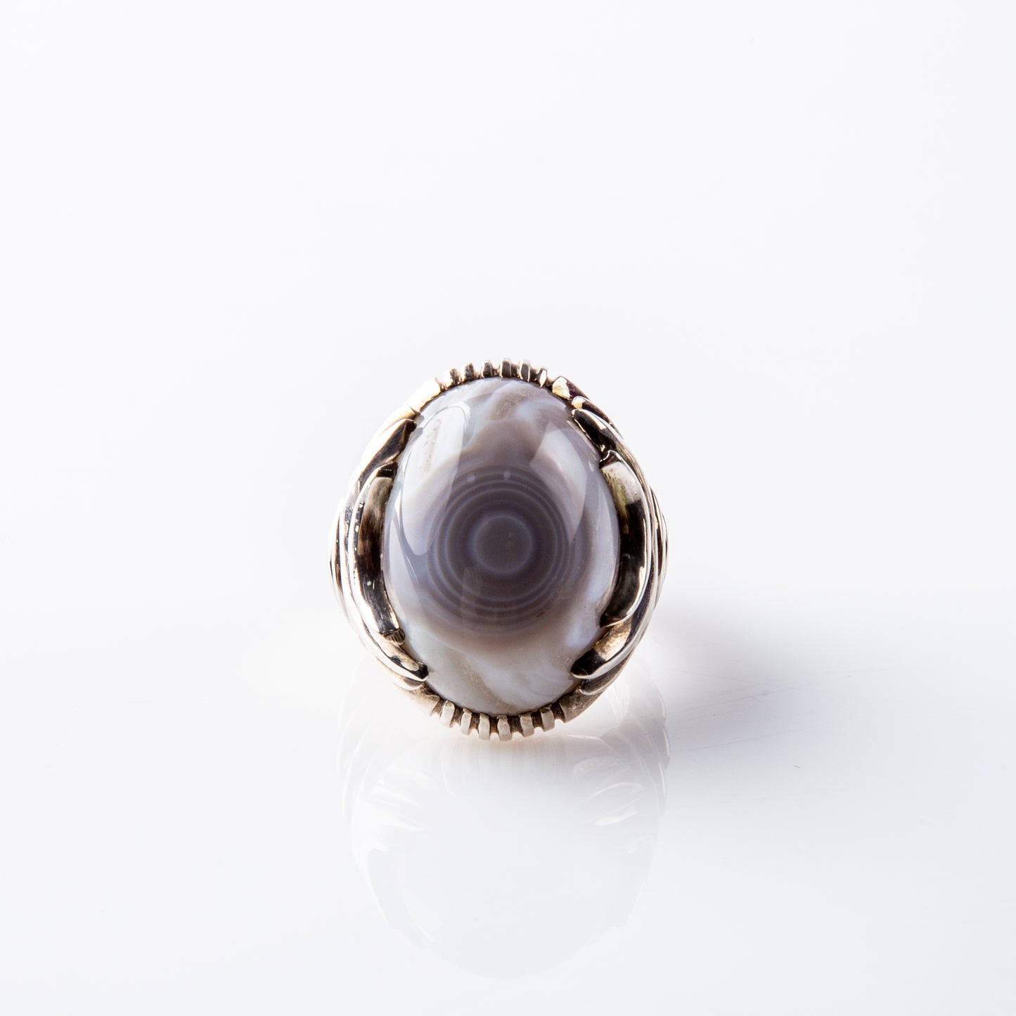 Rare Grey Banded Orbicular solimani Agate