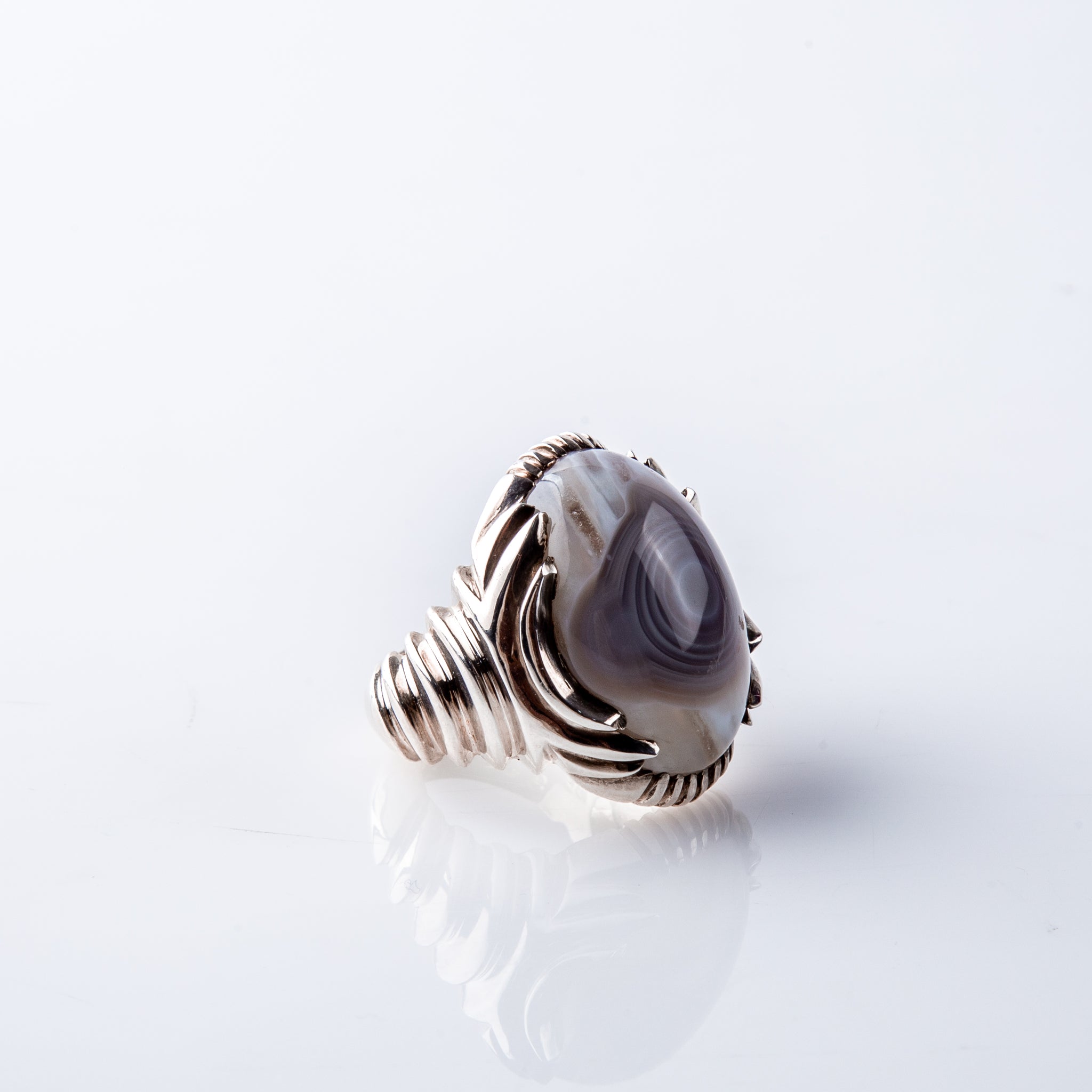 Rare Grey Banded Orbicular solimani Agate